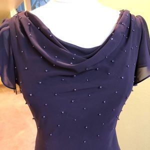 Deep purple Chiffon Cocktail Dress